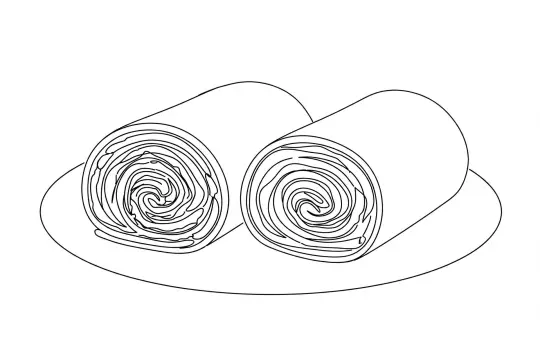 Fire-Grilled Beef Roll, catering dish line drawing