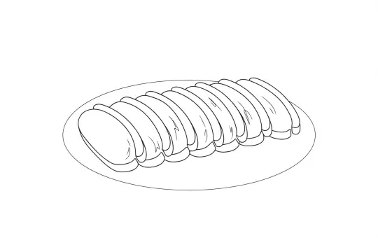 Braised Duck, catering dish line drawing