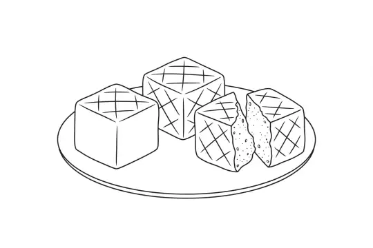 Braised Tofu, catering dish line drawing