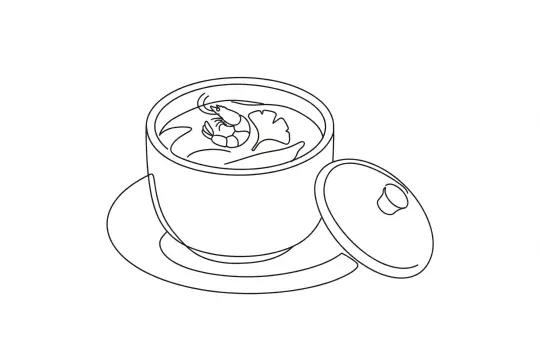 Chawanmushi, catering dish line drawing