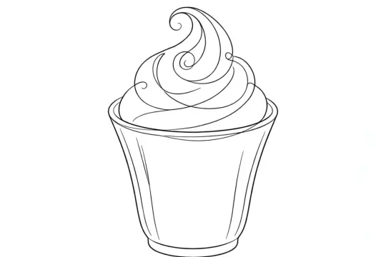 Chocolate Mousse, catering dish line drawing