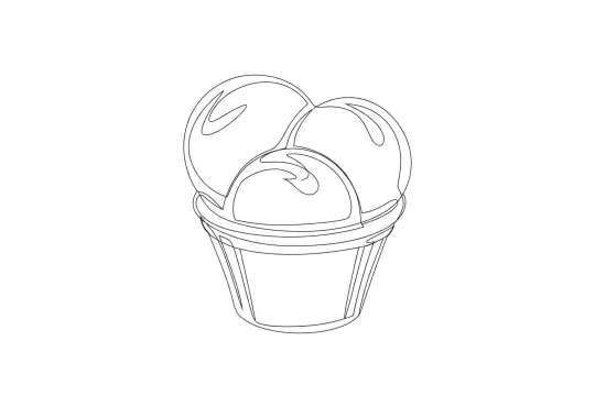 Ice Cream, catering dish line drawing