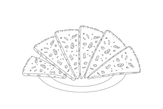 Korean Pancake, catering dish line drawing