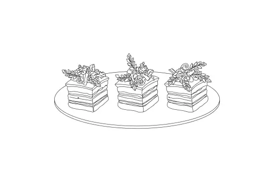 Preserved Vegetable Pork, catering dish line drawing