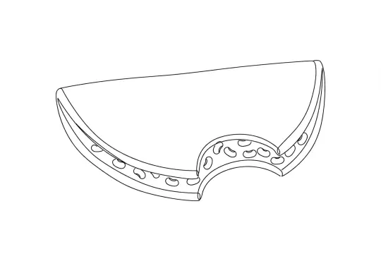 Red Bean Pancake, catering dish line drawing