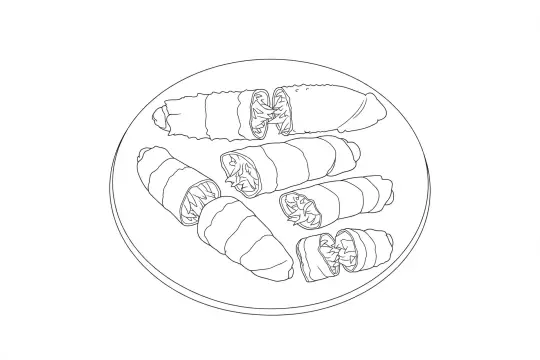 Snow Crab Legs, catering dish line drawing
