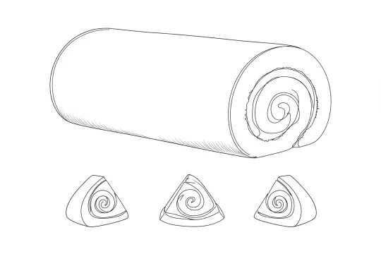Souffle Roll, catering dish line drawing