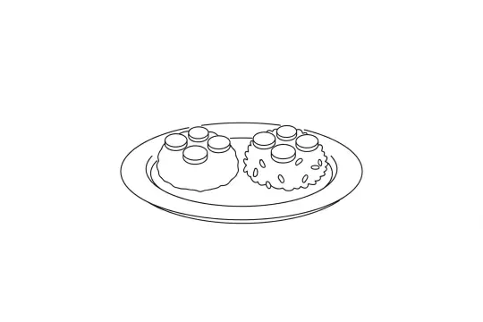 Sticky Rice with Chinese Sausage, catering dish line drawing