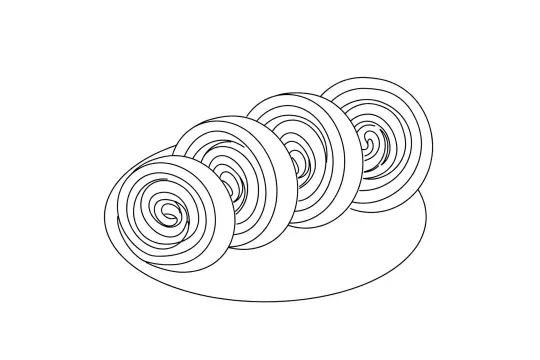 Tamagoyaki, catering dish line drawing