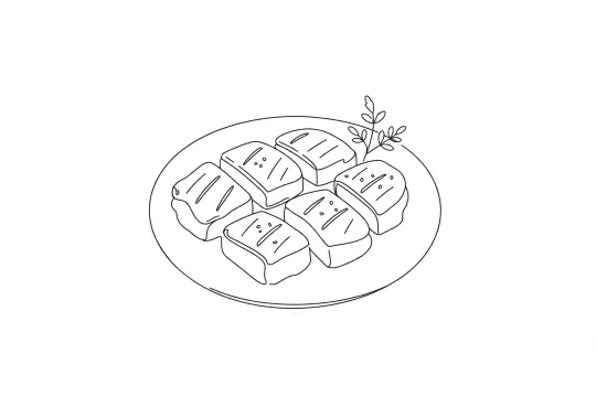 Teriyaki Chicken, catering dish line drawing